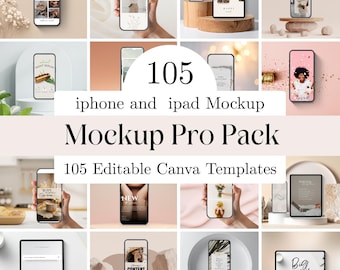iPhone Mockup Bundle, 105 iPhone und iPad Mockups für Canva Pro