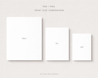 Größenvergleich Mockup: Photoshop MockUp Kunstwerk (Instant Download)
