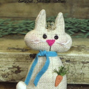 Prim Bunny Pin Keep PATTERN to sew (not a finished product) by Cottonwood Creations