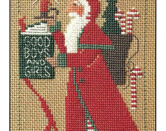 2000 Schooler Santa av Prairie Schooler Räknat korsstygnsmönster/diagram