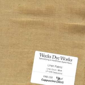 Cappuccino -32 Count Weeks Dye Works - Over Dyed Linen Various Size Cuts