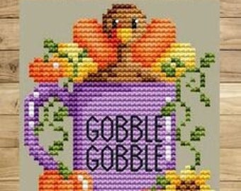 Sconto del 20% sulla tazza Gobble Gobble di Shannon Christine, schema/schema per punto croce