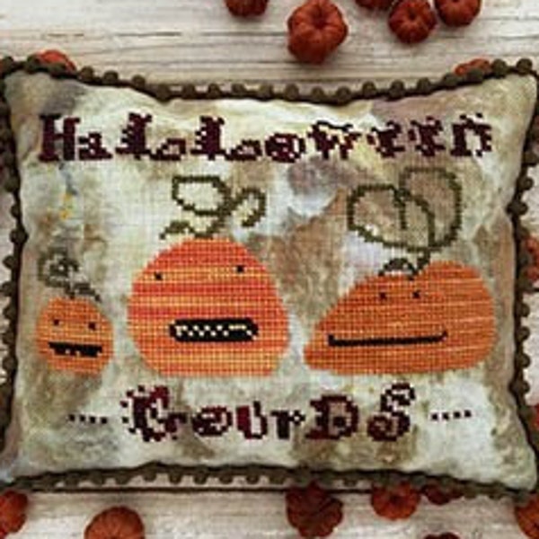 Halloween Gourds by Lucy Beam Counted Cross Stitch Pattern/Chart