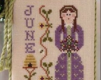 Calendar Girls-June by Little House Needleworks Counted Cross Stitch Pattern/Chart