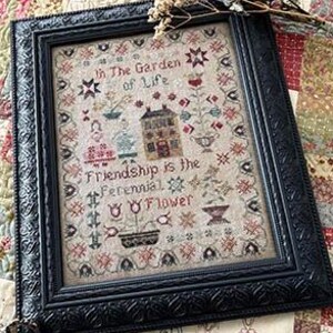 Staudenblumen Sampler von Pansy Patch Quilts and Stitchery Kreuzstichmuster / Chart