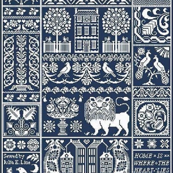 Tyler's Lion by Long Dog Samplers Counted Cross Stitch Pattern/Chart