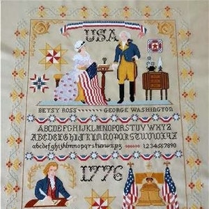 Founding Of America by Twin Peak Primitives Counted Cross Stitch Pattern/Chart