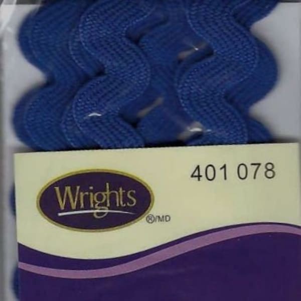 Yale Blue 1/2"Rick Rack Medium Rick Rack Embellishment - by Wright Co