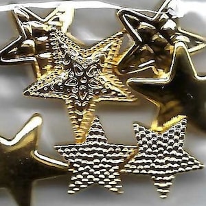 Gold Stars Buttons by Buttons Galore