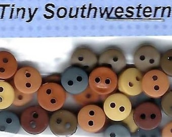 Tiny Southwestern Buttons, 2-Hole Sew Thru, Approximately 35 Pcs