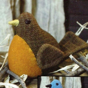 Robin & Bluebird Pin Keep PATTERN to sew (not a finished product) by Cottonwood Creations