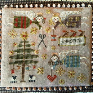 Flying Christmas by Nikyscreations Primitives Counted Cross Stitch Pattern/Chart