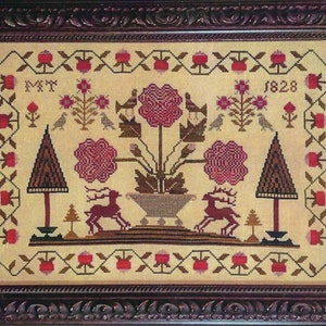 MT 1828 Sampler by Lila&#39;s Studio Counted Cross Stitch Pattern/Chart