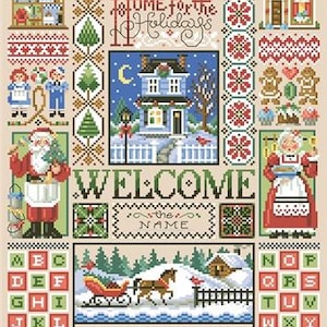 Home for The Holidays Sampler by Kooler Classic Charts Counted Cross Stitch Pattern/Chart