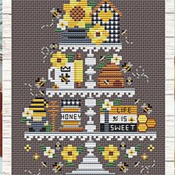 Bee Tier by Erin Elizabeth Designs Counted Cross Stitch Pattern/Chart