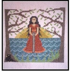 Gráfico/patrón de punto de cruz contado &quot;La Dama del Lago&quot; de The Stitcherhood
