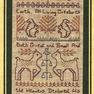 All Creatures Great and Small by Homespun Samplar, Blackwork Stitch Pattern/Chart