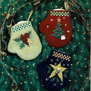 Holiday Mini-Mittens by Waxing Moon Counted Cross Stitch Pattern/Chart