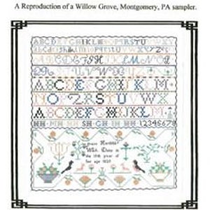 Patrón/gráfico de punto de cruz contado de Grace Harding 1829 Reproduction Sampler de Queenstown Sampler