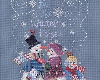 クロスステッチ完成品　winter morning 冬の朝　　風景リスと小屋 冬のキス 想像によるクロスステッチパターン/チャート ** - Etsy 日本