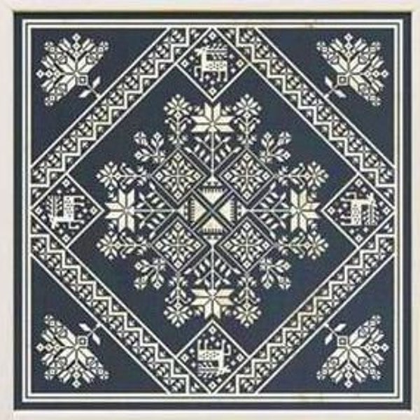 Winter Stars by Modern Folk Embroidery Counted Cross Stitch Pattern/Chart