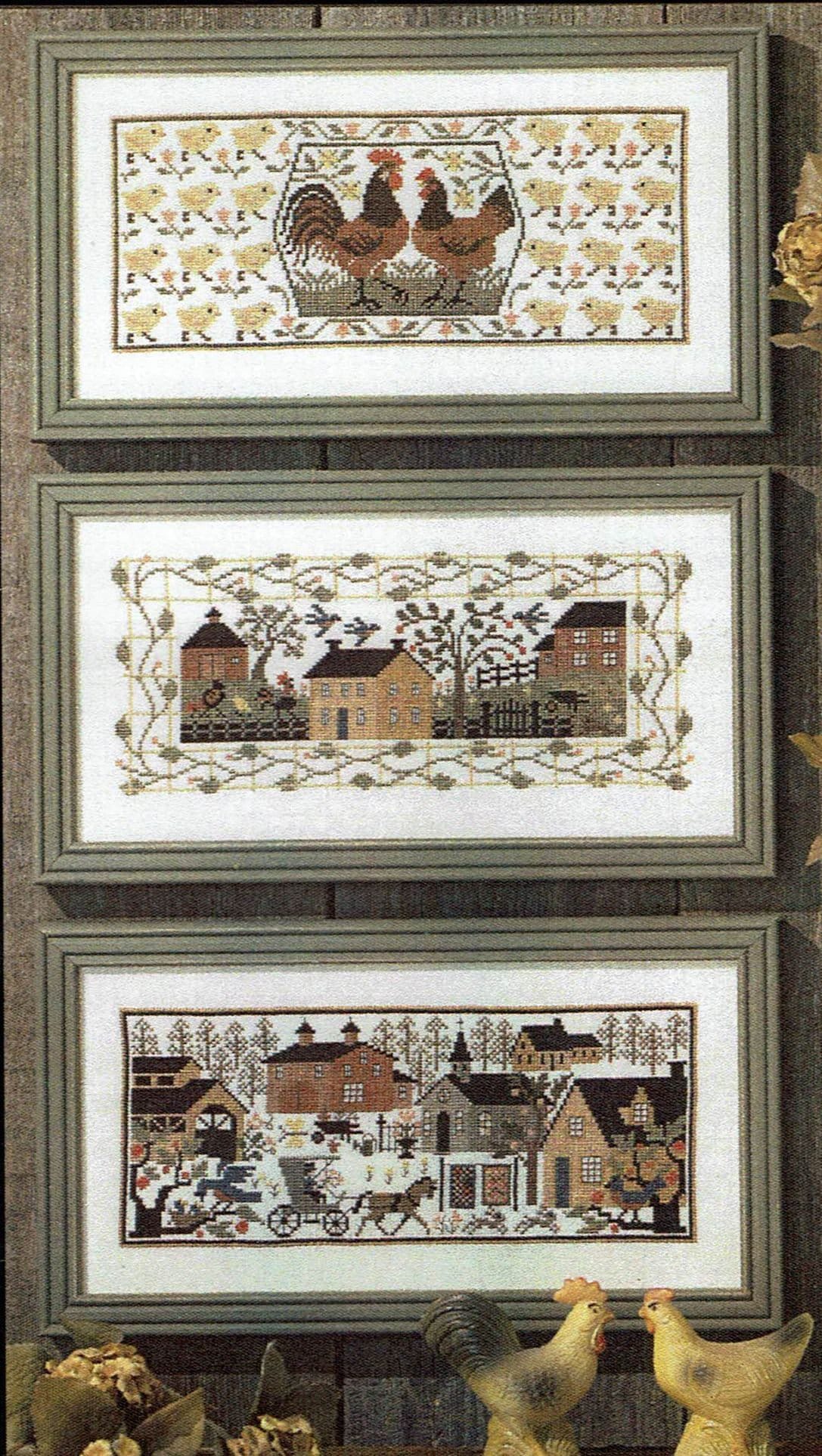Village Green by Prairie Schooler Counted Cross Stitch Pattern/Chart