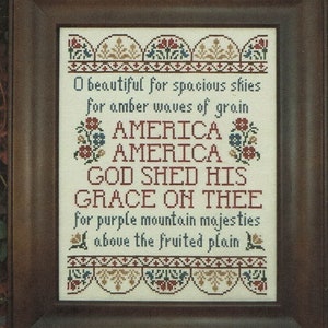 America the Beautiful by My Big Toe Counted Cross Stitch Pattern/Chart