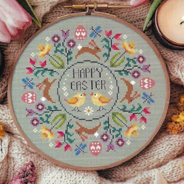 Patrón/gráfico de punto de cruz "Deseos de Pascua" de Little Dove Designs