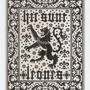 Here Be Lions von Modern Folk Embroidery Kreuzstichmuster / Kreuzstichvorlage