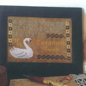Susannah Swan Sampler by Darling and Whimsy Designs Counted Cross Stitch Pattern/Chart