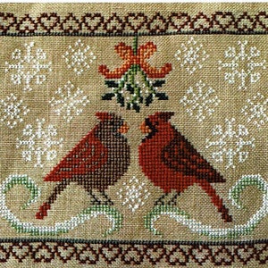 Wintervalentijnskaart (2 ontwerpen) van The Blue Flower getelde kruissteekpatroon/kaart