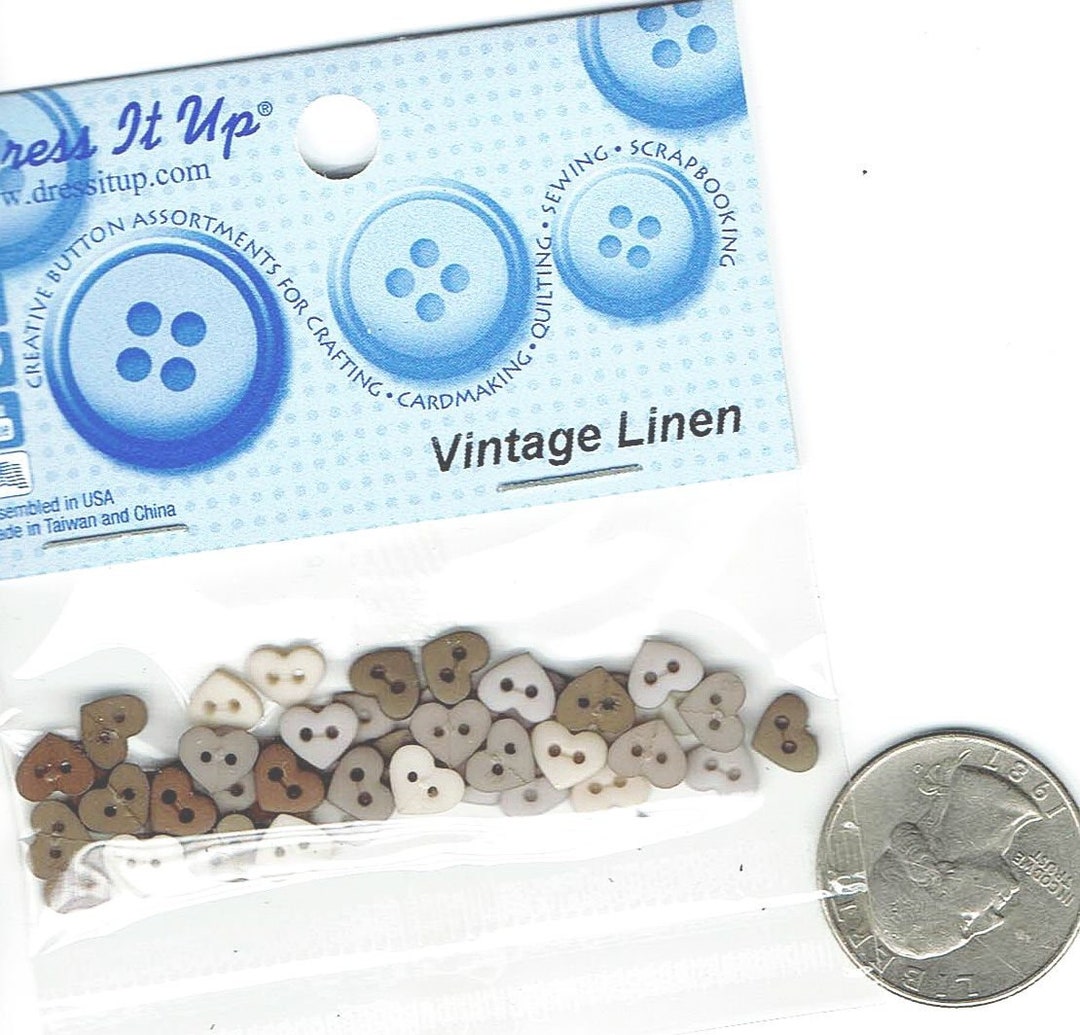 Vintage Linen Buttons by Dress It up 25 Pieces 1/4 Etsy