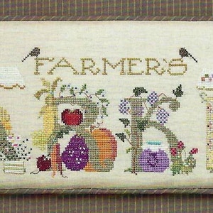 Farmer&#39;s Market by The Cricket Collection Counted Cross Stitch Pattern/Chart