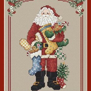 Stocking Santa by Sue Hillis Designs Counted Cross Stitch Pattern/Chart