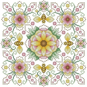 Four Seasons Mandalas Summer by Kitty & Me Designs Counted Cross Stitch Pattern/Chart
