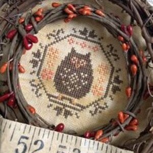 Quirky Quaker - Owl - by Darling and Whimsy Designs Counted Cross Stitch Pattern/Chart