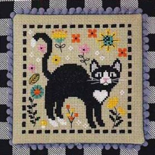 Cat Came Back by Tiny Modernist Counted Cross Stitch Pattern/Chart