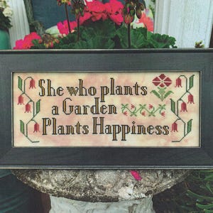 Plant Happiness by Carriage House Samplings Counted Cross Stitch Pattern/Chart