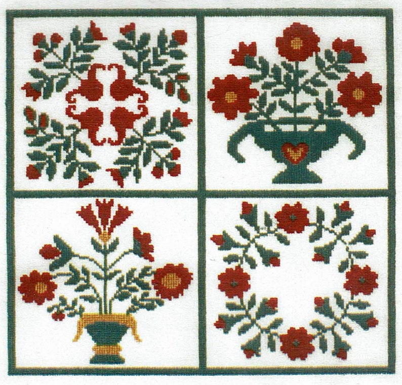 Baltimore Album Quilt Counted Cross Stitch Sampler Kit by The Etsy