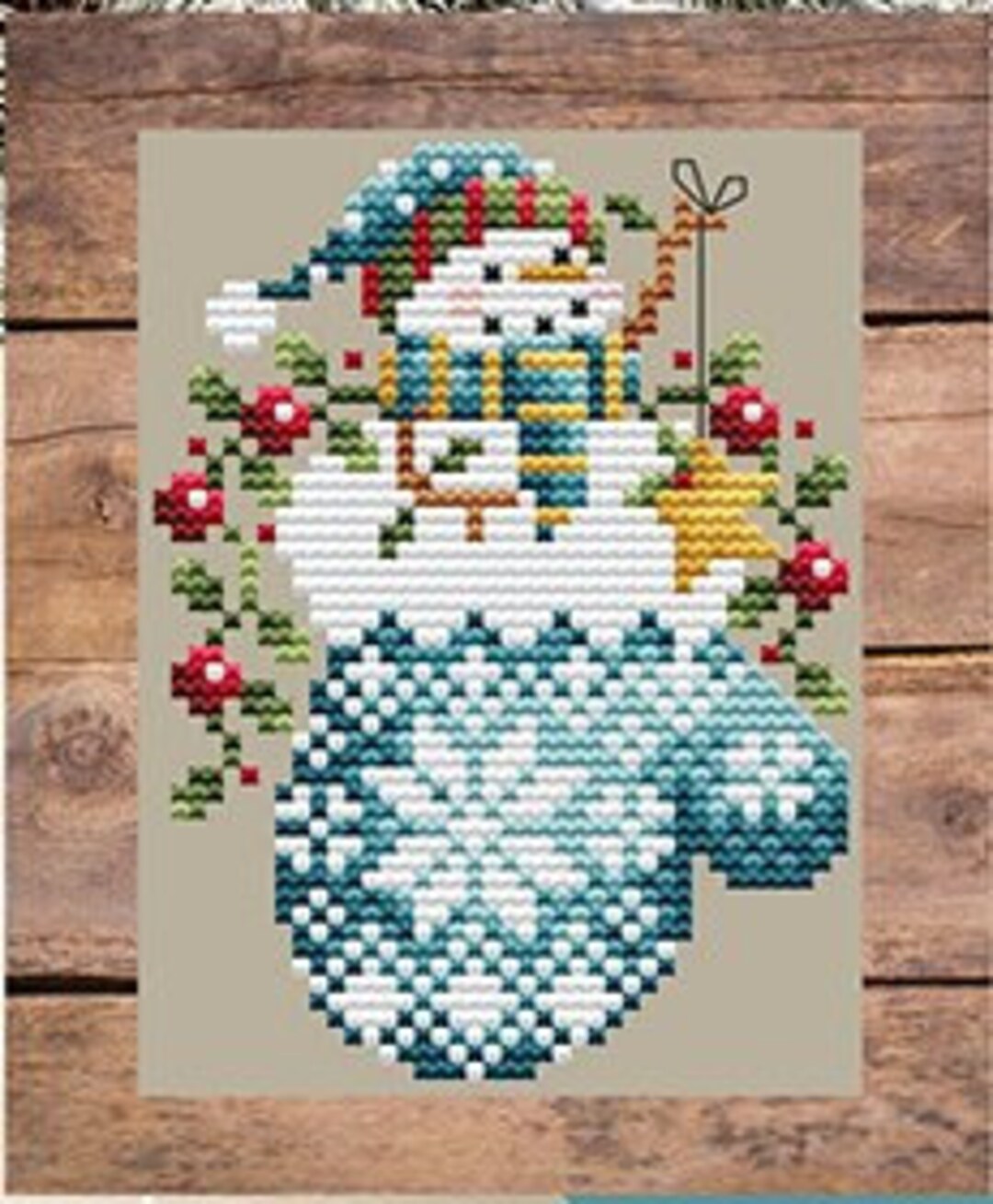 Right Snowman Mitten by Shannon Christine Counted Cross Stitch Pattern ...