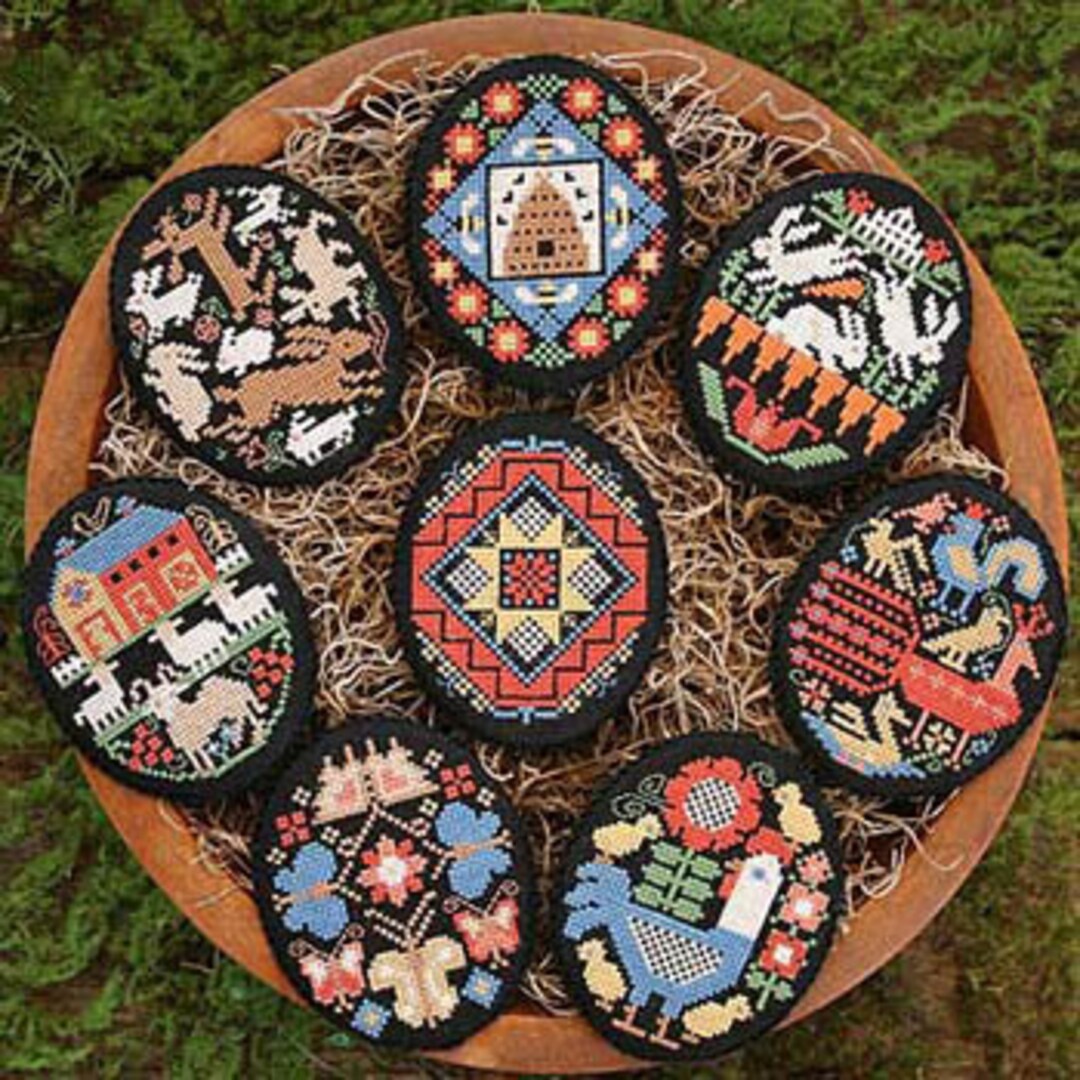 Folk Eggs by Prairie Schooler Counted Cross Stitch Pattern/chart - Etsy