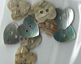 Mother of Pearl 5/8" Heart Buttons (10 per package)