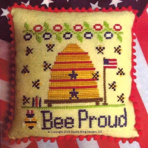Bee Proud by Needle Bling Counted Cross Stitch Pattern/Chart