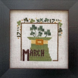 Joyful Journal: maart met hart in hand geteld kruissteekpatroon/-tabel