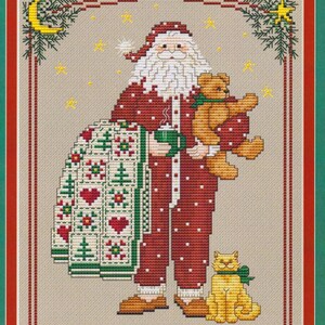 Pajama Santa 9 by Sue Hillis Designs Counted Cross Stitch Pattern/Chart