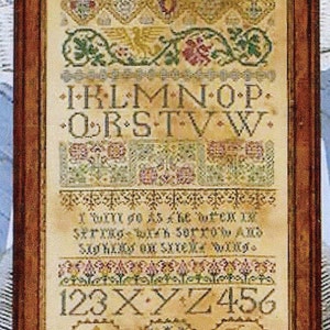 The Celtic Band Sampler by Homespun Samplar Counted Cross Stitch Pattern/Chart Floss pack option