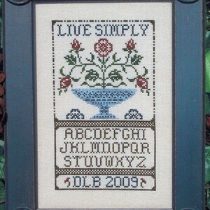 Live Simply by My Big Toe Counted Cross Stitch Pattern/Chart