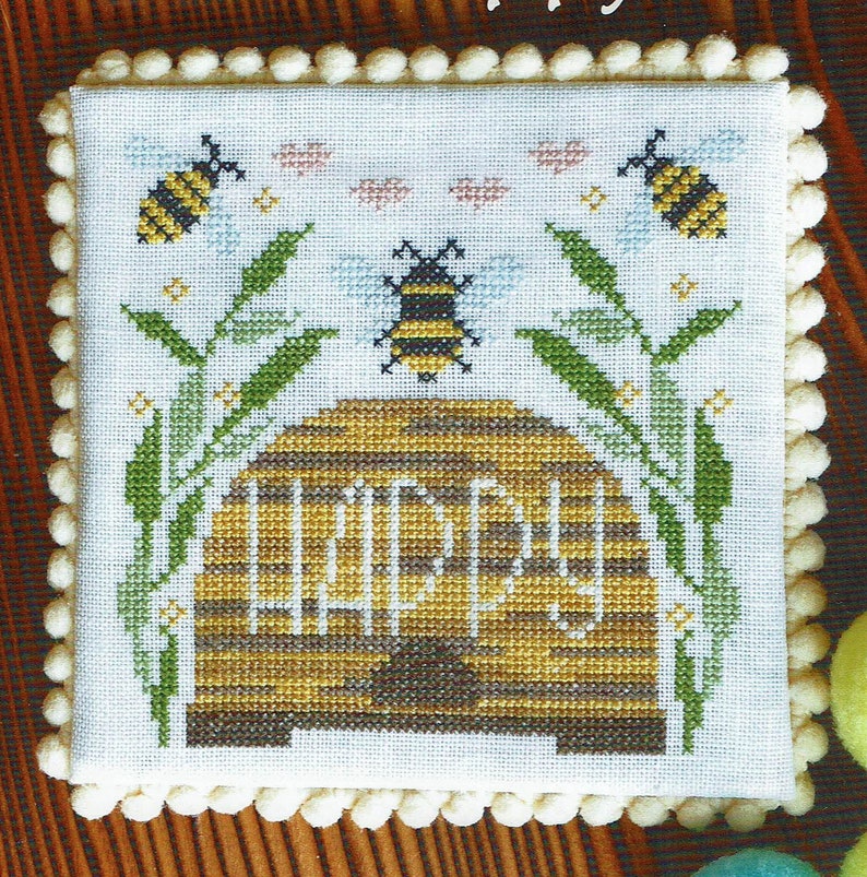 Bee Happy By Cottage Garden Counted Cross Stitch Patternchart Etsy