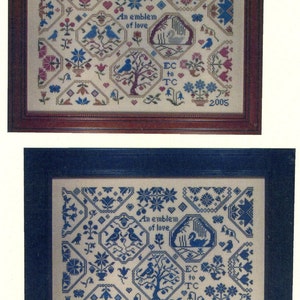 Emblem of Love Sampler by With My Needle Counted Cross Stitch Pattern/Chart