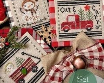 20% OFF Christmas In the Country Set 2 by Annie Beez Folk Art Counted Cross Stitch Pattern/Chart
